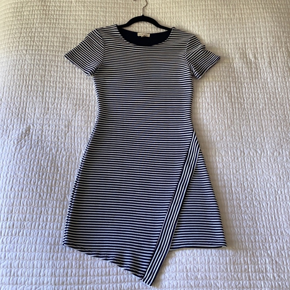 Asymmetric Striped Bodycon Dress